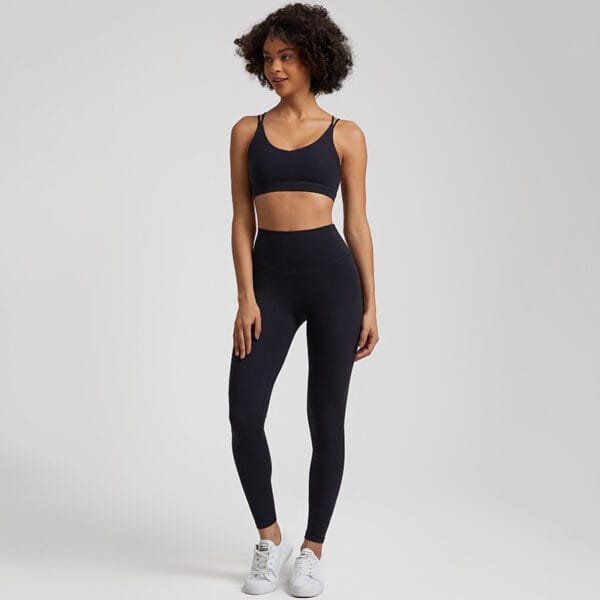 Girls 2 Piece Sexy Bra And High Waitst Leggings Yoga Sports Gym Fitness Clothes Wear Set - Image 7