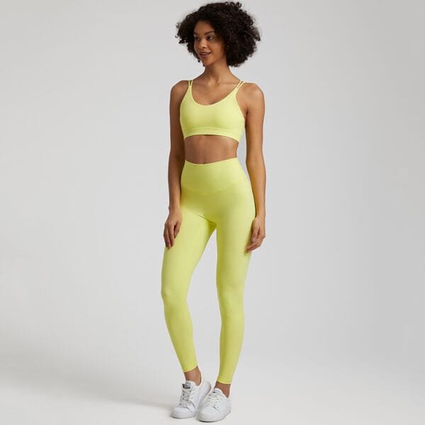 Girls 2 Piece Sexy Bra And High Waitst Leggings Yoga Sports Gym Fitness Clothes Wear Set - Image 8