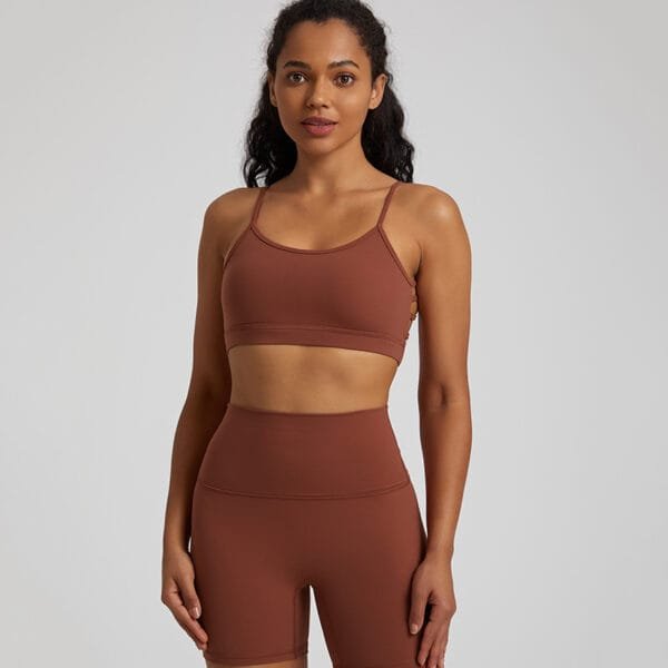 Guangzhou Manufacturing Customized Beautiful Butterfly Back Sexy Yoga Gym Fitness Sports Bra - Image 2