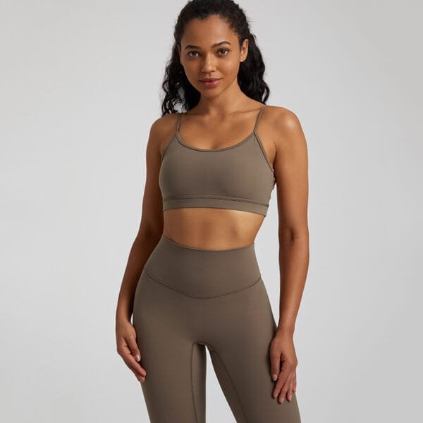 Guangzhou Manufacturing Customized Beautiful Butterfly Back Sexy Yoga Gym Fitness Sports Bra - Image 5