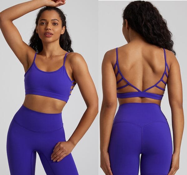 Guangzhou Manufacturing Customized Beautiful Butterfly Back Sexy Yoga Gym Fitness Sports Bra