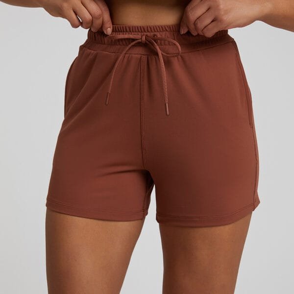 Casual Women Sports Gym Fitness Shorts Hot Pants With Drawstring And Side Pockets - Image 3