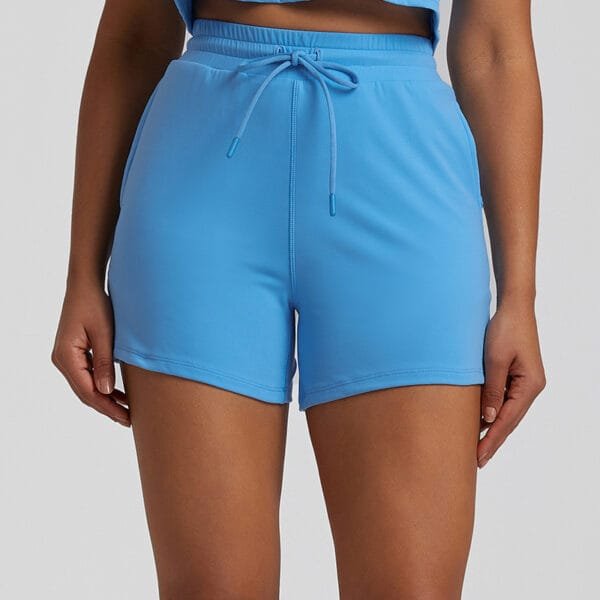 Casual Women Sports Gym Fitness Shorts Hot Pants With Drawstring And Side Pockets - Image 5