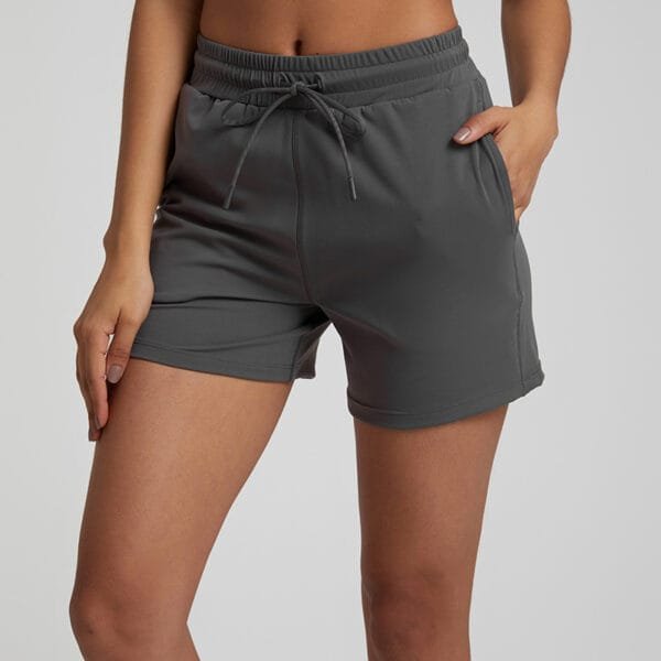 Casual Women Sports Gym Fitness Shorts Hot Pants With Drawstring And Side Pockets - Image 6