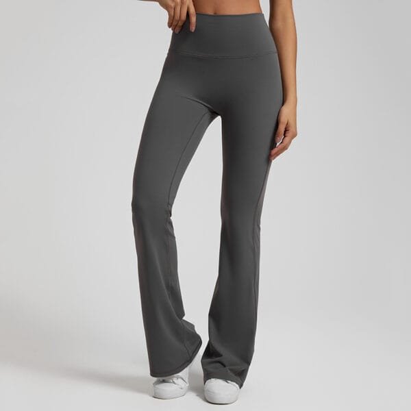 Popular High Waist Long Comfortable Breathable Yoga Gym Fitness Sports Flare Pants - Image 3