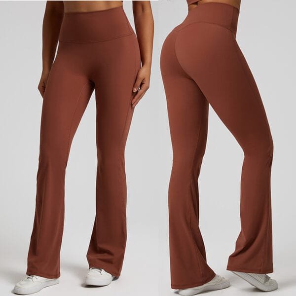 Popular High Waist Long Comfortable Breathable Yoga Gym Fitness Sports Flare Pants - Image 2