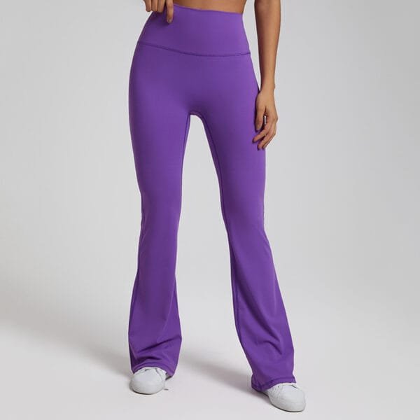 Popular High Waist Long Comfortable Breathable Yoga Gym Fitness Sports Flare Pants - Image 5