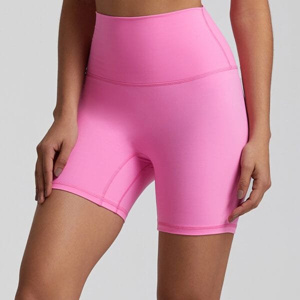 Bright Colors High Waist High Elastic Yoga Fitness Biker Three-point Shorts - Image 12