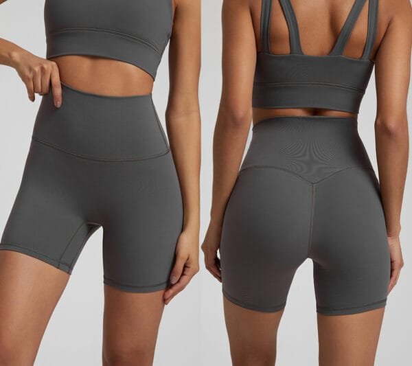 Bright Colors High Waist High Elastic Yoga Fitness Biker Three-point Shorts - Image 2