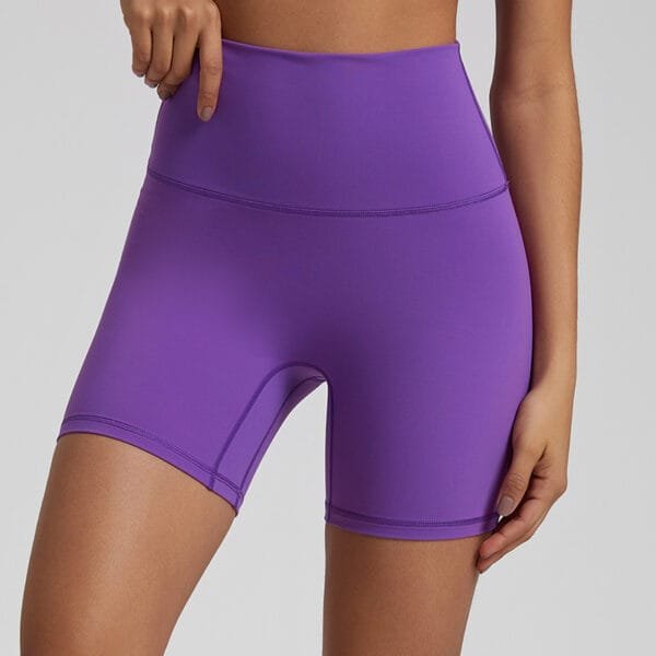 Bright Colors High Waist High Elastic Yoga Fitness Biker Three-point Shorts - Image 19